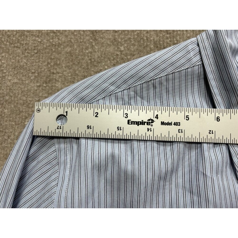 Brooks Brothers Men's 15-33 Shirt Long Sleeve Blue Black Strips Preppy Casual - Picture 10 of 16